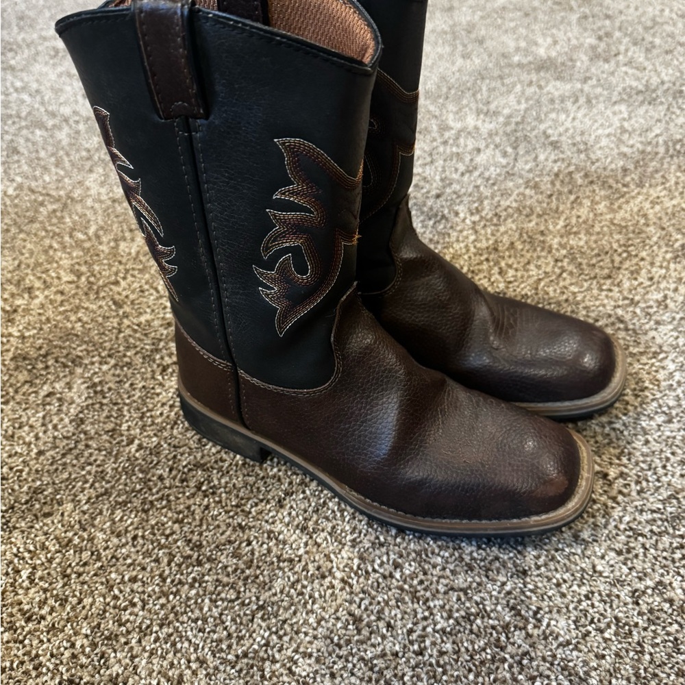 Kids' Black and Brown Western Boots